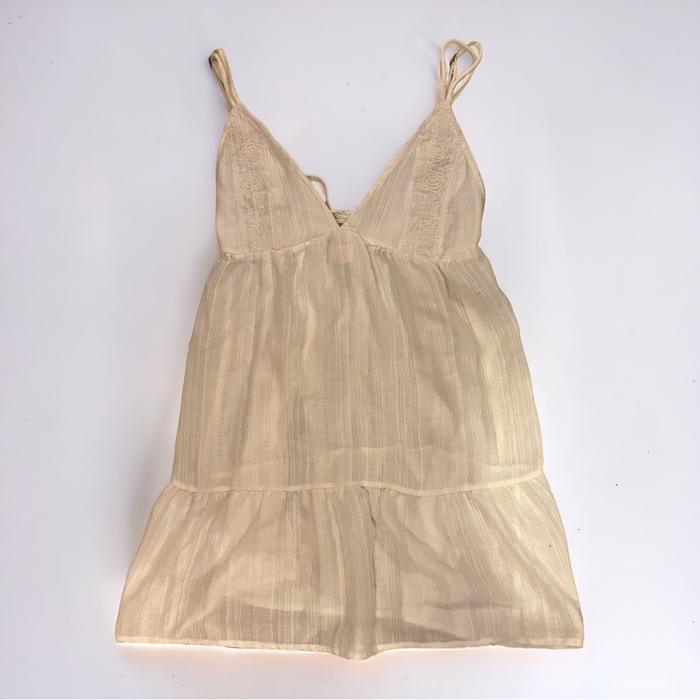 Cream swim sheer coverup lace detail - Small